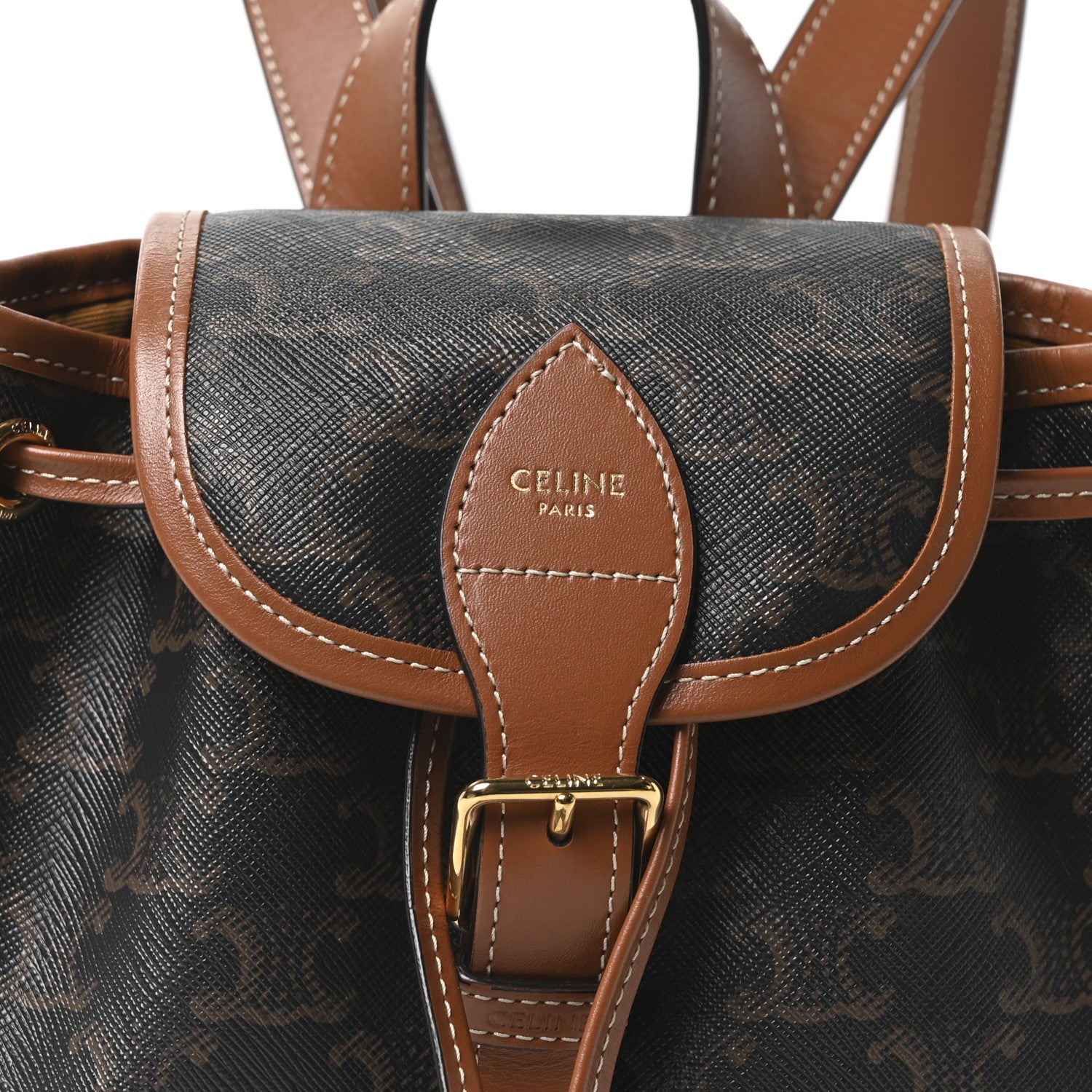 Celine Triomphe Canvas Calfskin Mini Folco Backpack Tan 1769722