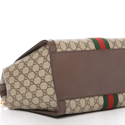 Gucci GG Supreme Monogram Web Medium Ophidia Tote Bag Brown 8 of 13