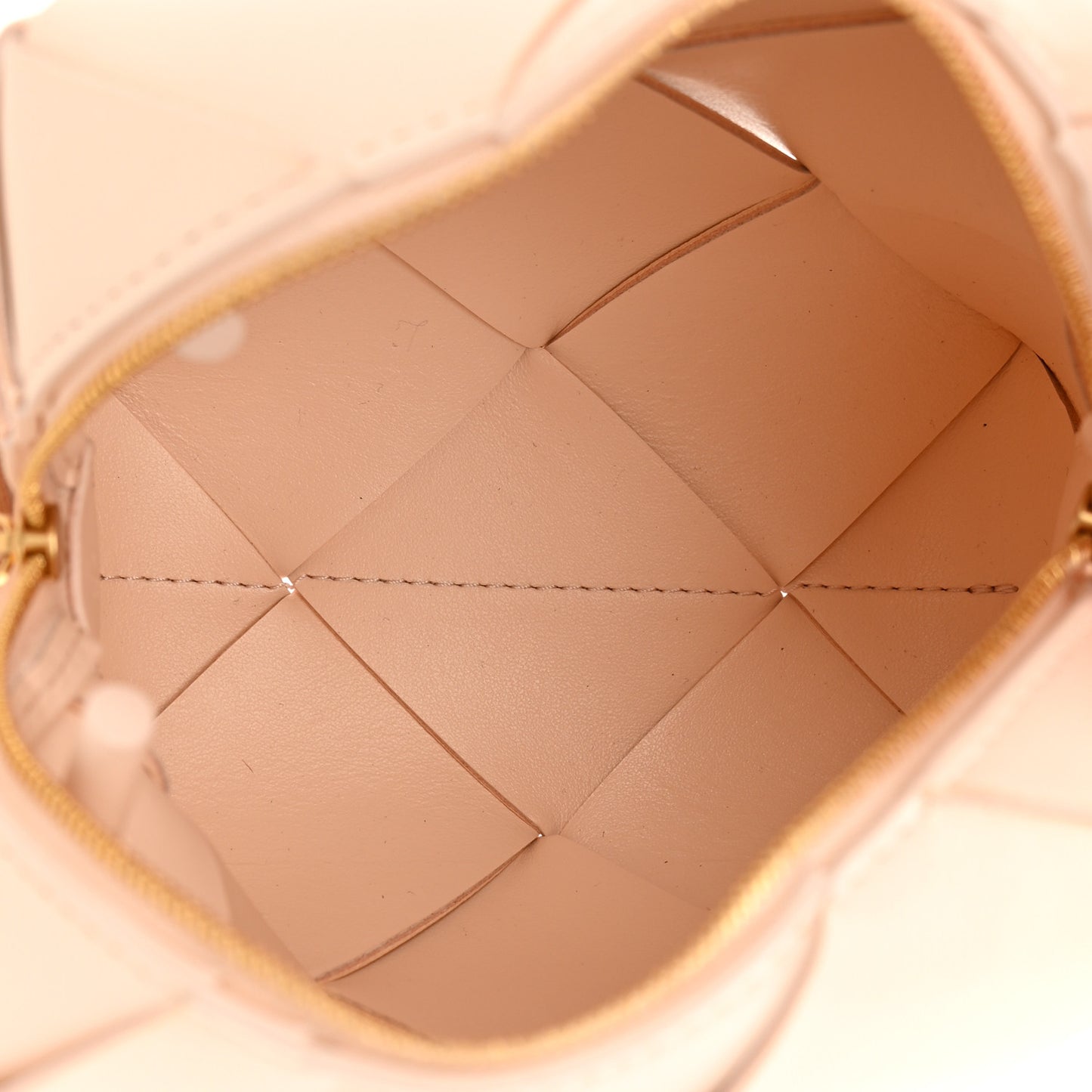 Lambskin Maxi Intrecciato Mini Cassette Camera Bag Macaroon