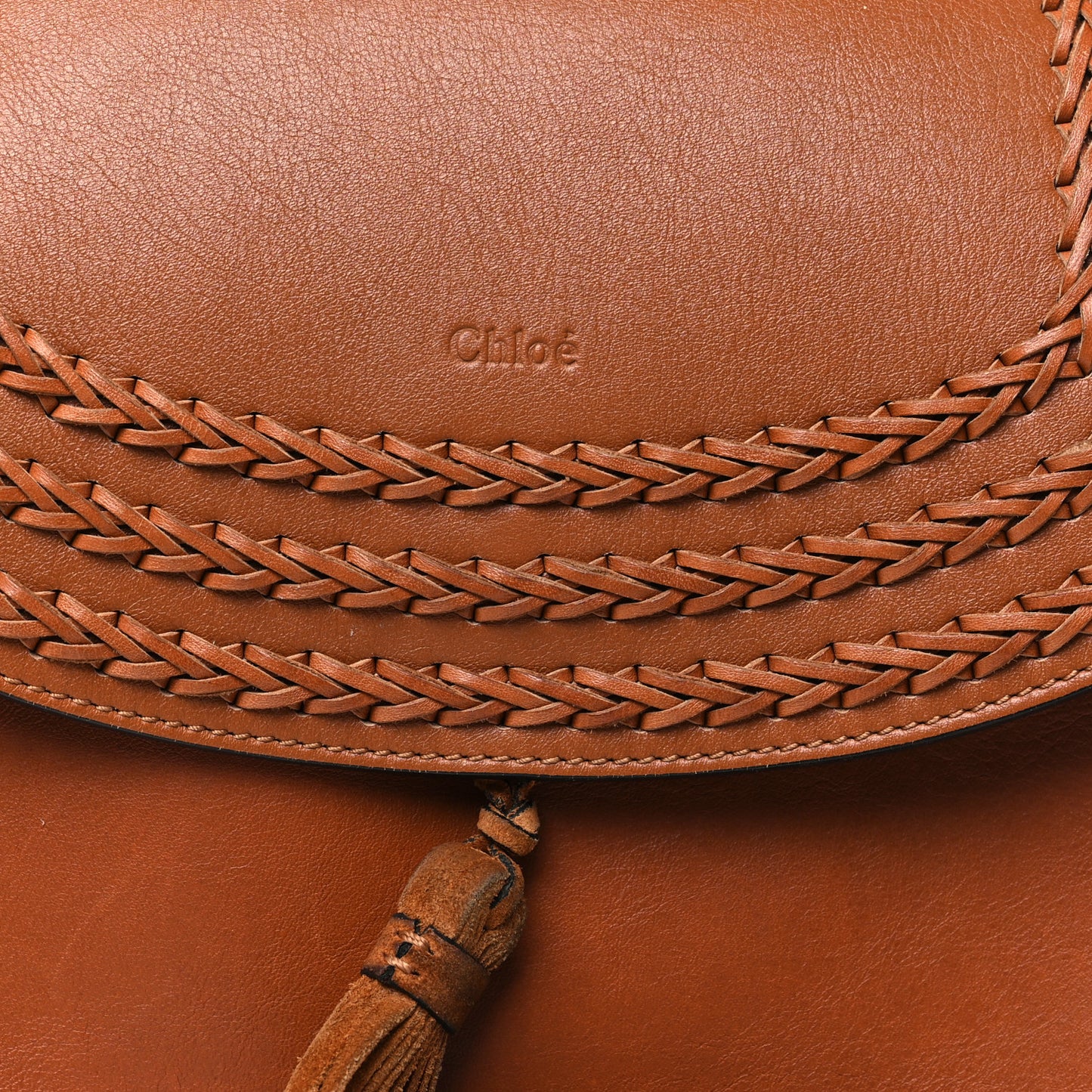 Calfskin Braided Medium Hudson Shoulder Bag Caramel