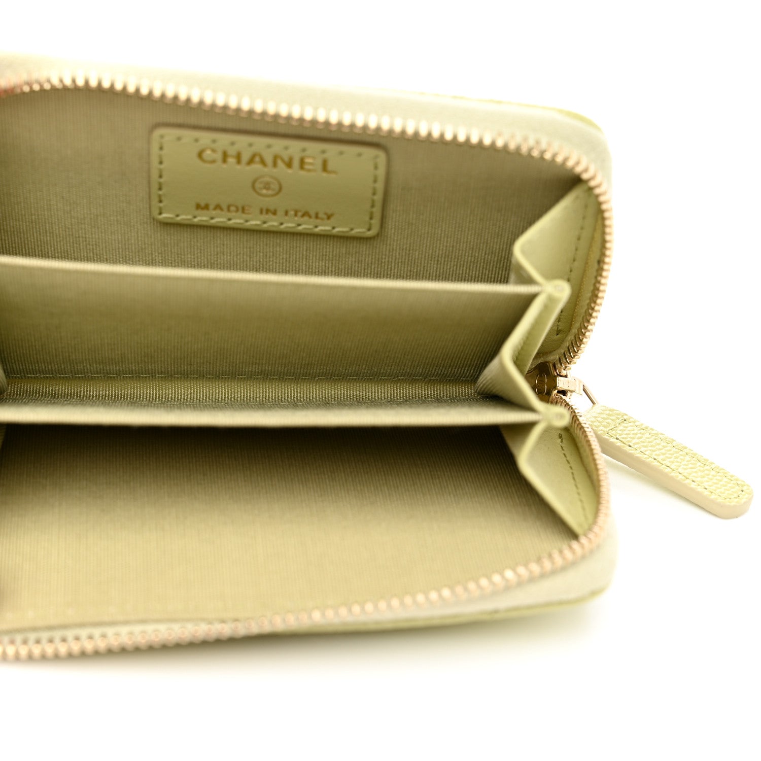 Chanel Caviar Quilted French New Wave Zip Coin Purse Light Green 6 of 9