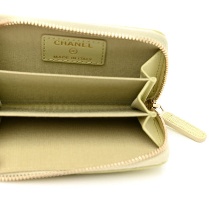 Chanel Caviar Quilted French New Wave Zip Coin Purse Light Green 6 of 9