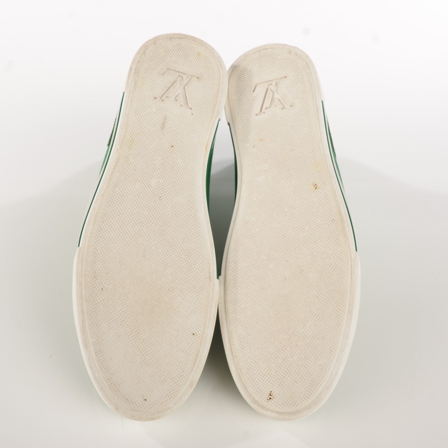 Louis Vuitton Canvas Leather High Top Sneakers 8 Green 5 of 8