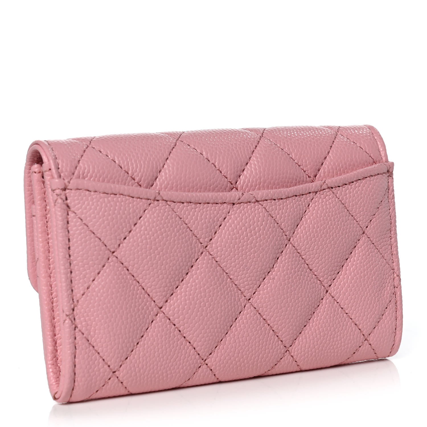 Chanel Caviar Quilted Flap Card Holder Wallet Light Pink 3 of 12