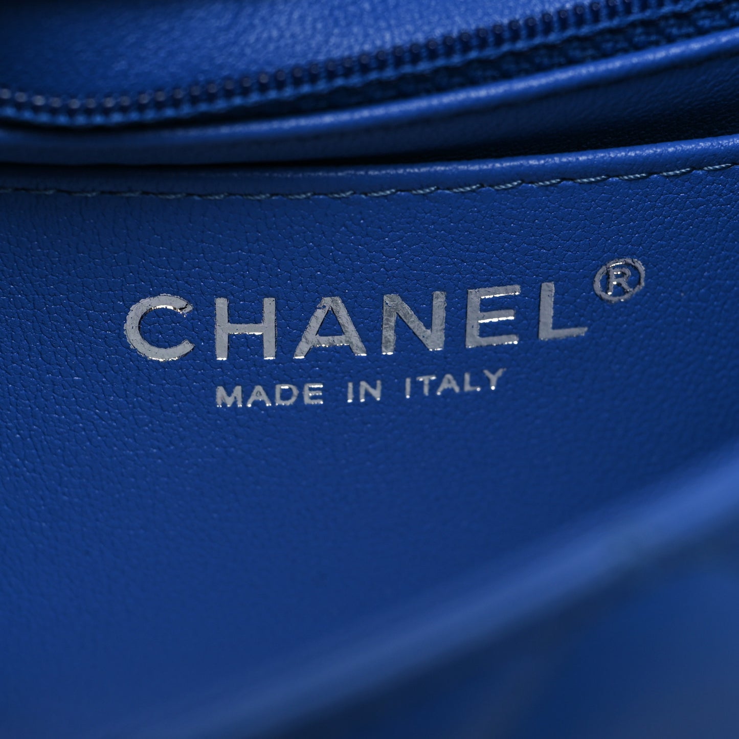 Lambskin Quilted Mini Rectangular Flap Blue