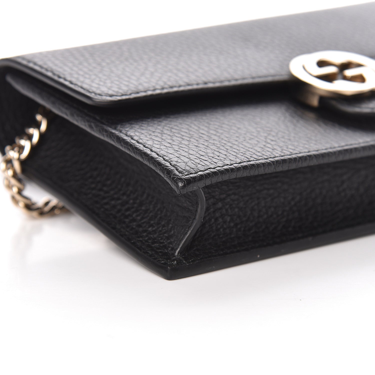 Gucci Dollar Calfskin Interlocking G Chain Wallet Black 8 of 11