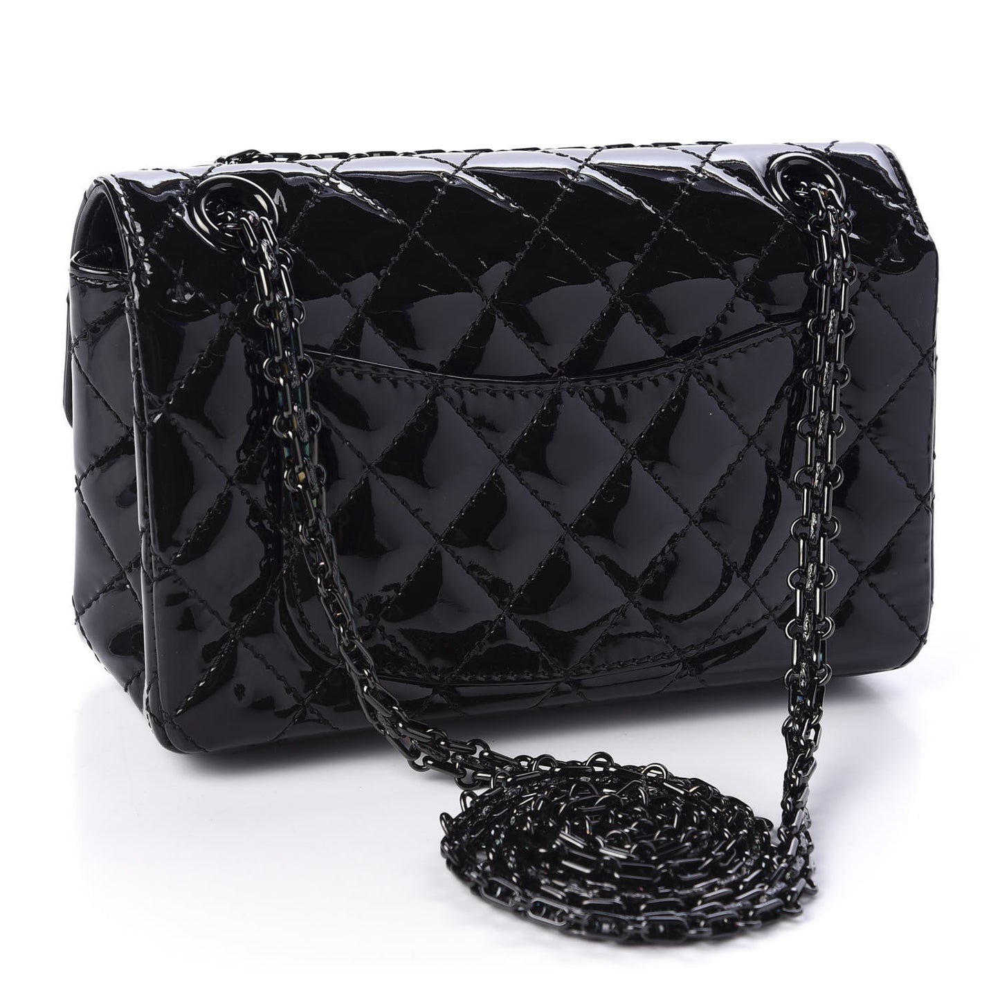 Patent Calfskin Quilted 2.55 Reissue Mini Flap Black