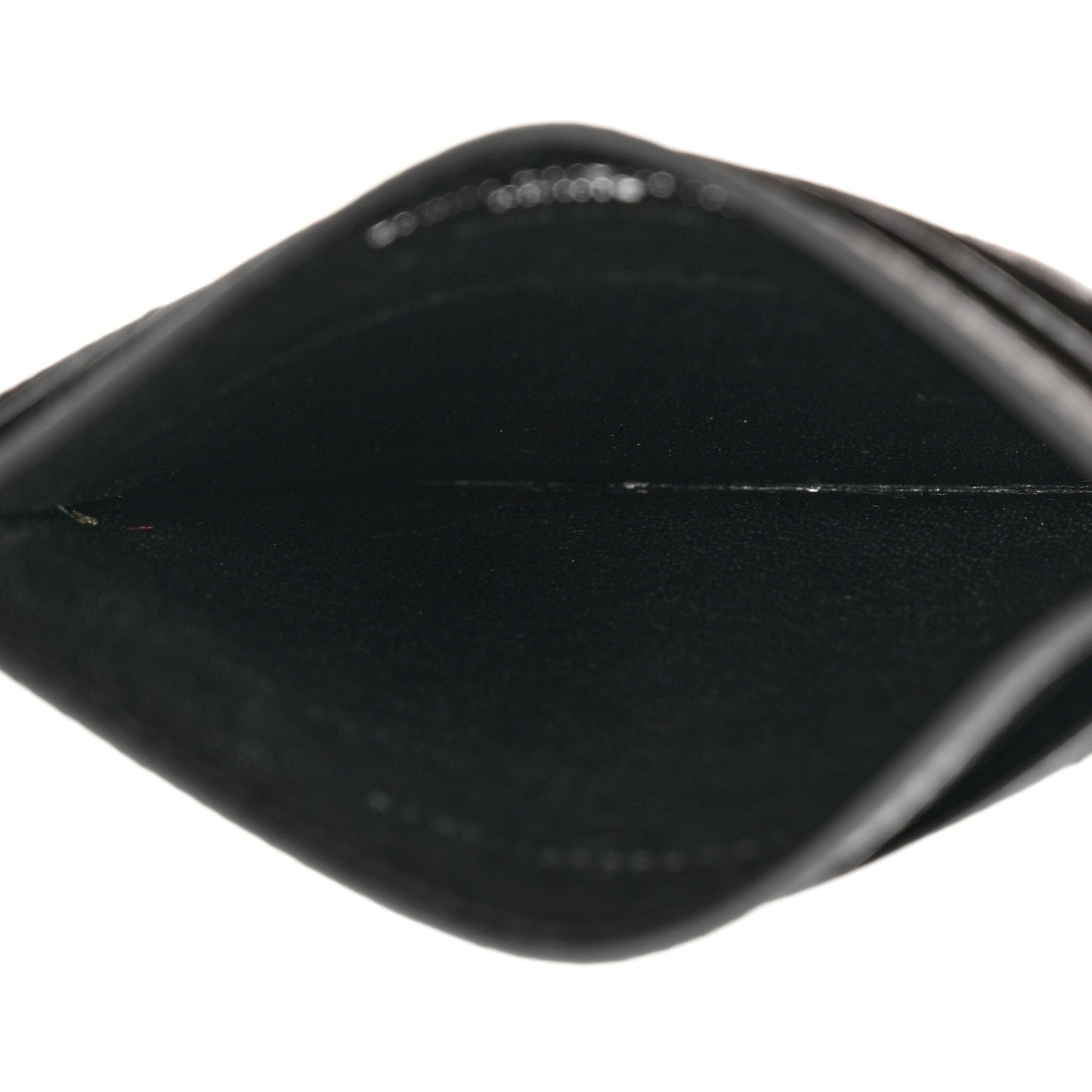 Grain De Poudre Matelasse Chevron Monogram Credit Card Case Black