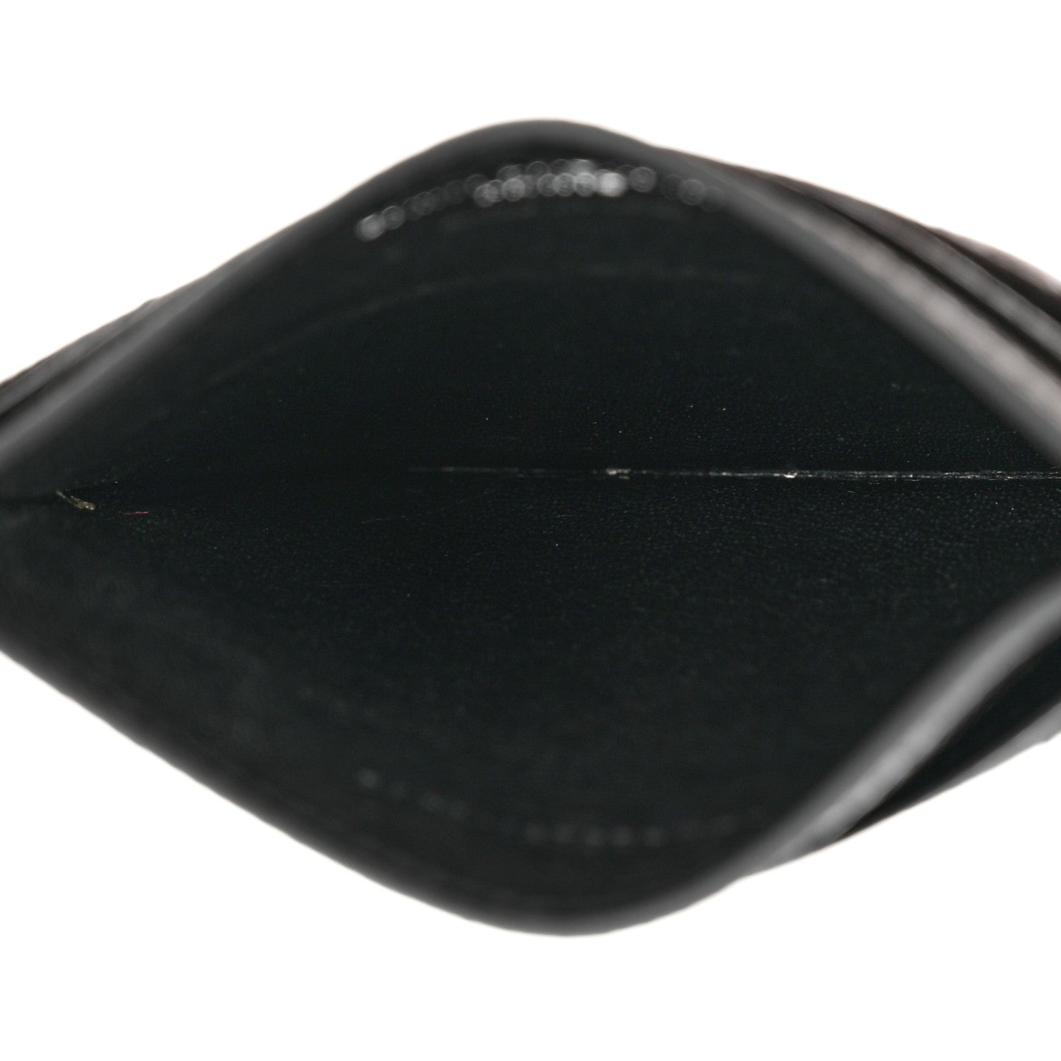 Saint Laurent Grain De Poudre Matelasse Chevron Monogram Credit Card Case Black 5 of 7