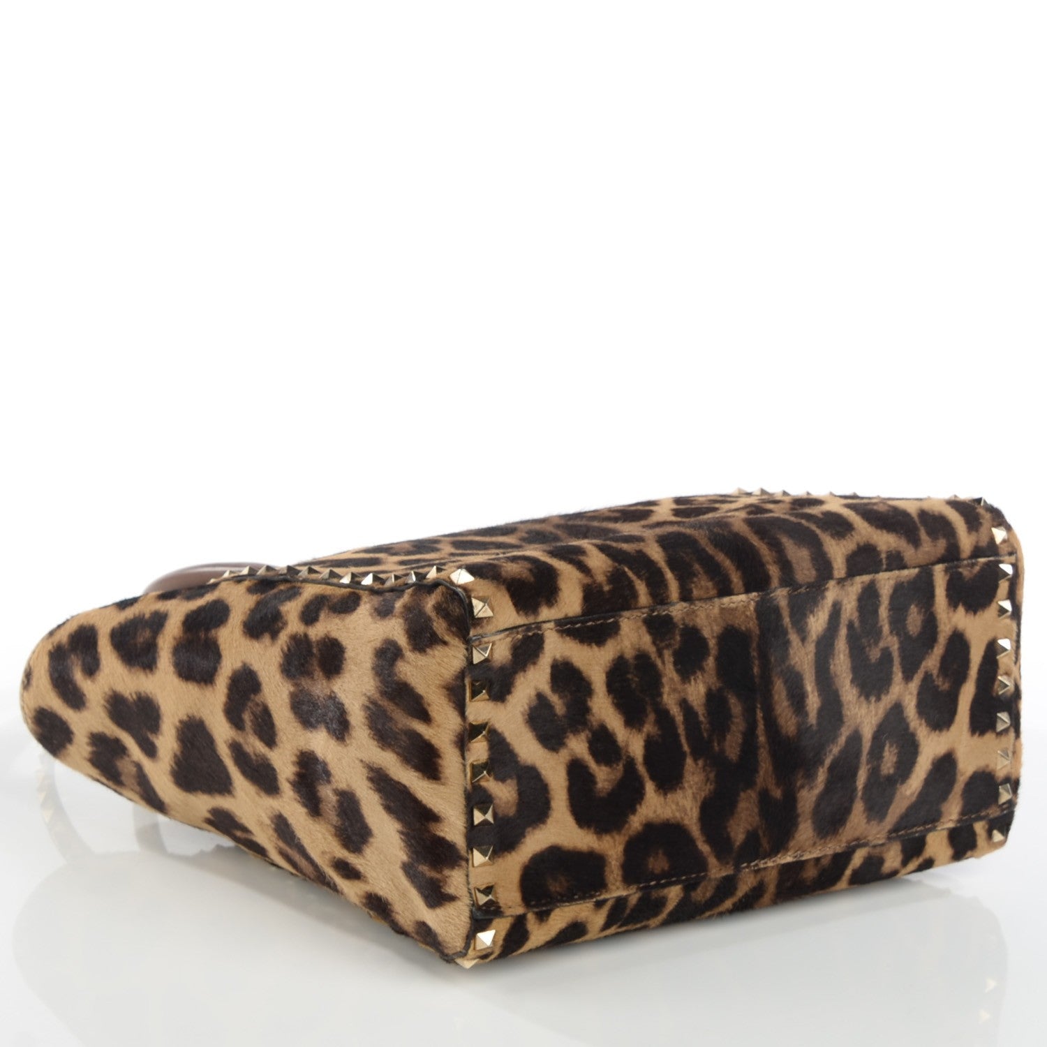 Valentino Garavani Calf Hair Leopard Print Rockstud Double Handle Tote Leopard 4 of 8