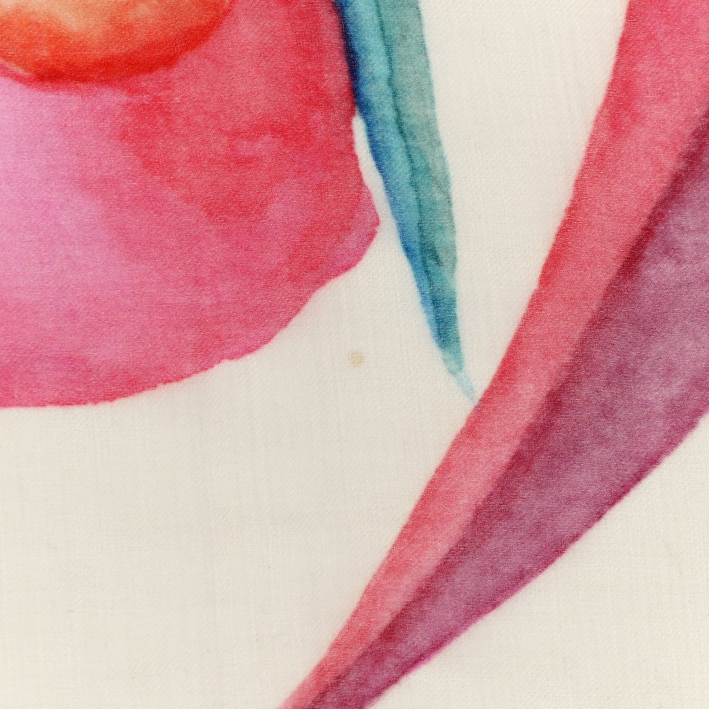 Cashmere Silk Floral Print CC Fringe Scarf Multicolor