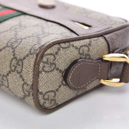 Gucci GG Supreme Monogram Web Mini Ophidia Shoulder Bag Brown 12 of 16