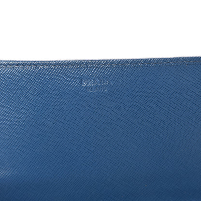 Prada Saffiano Metal Mini Crossbody Wallet Cobalto 5 of 7