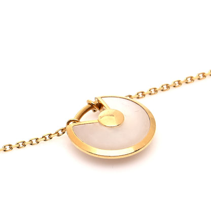 Cartier 18K Yellow Gold Diamond Mother of Pearl XS Amulette de Cartier Pendant Necklace 6 of 6