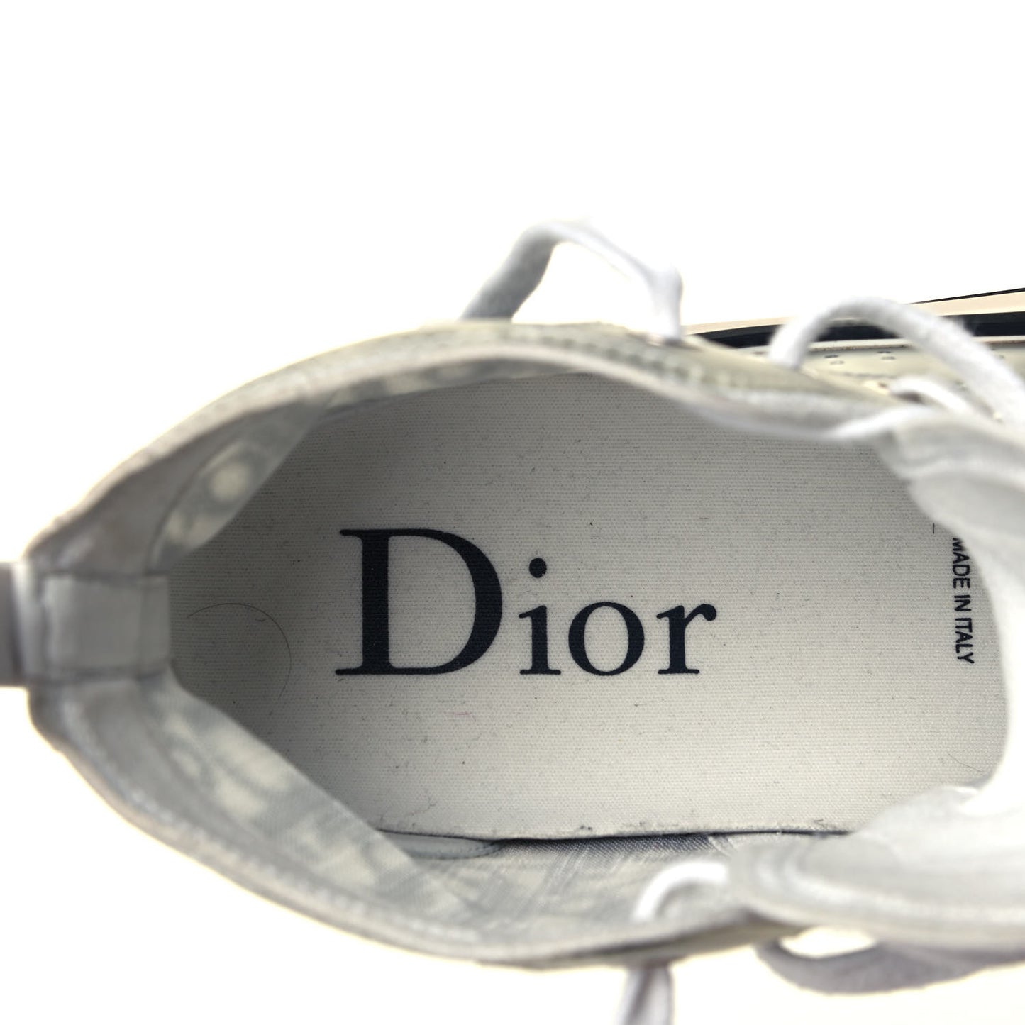 Technical Canvas Oblique Mens B23 High Top Sneakers 41 White Black