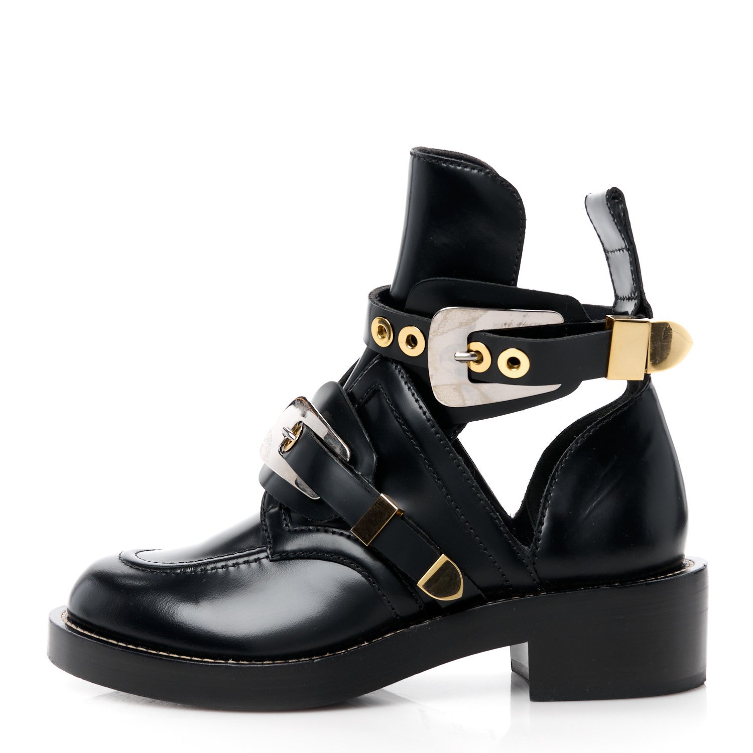 Balenciaga Brushed Calfskin Ceinture Ankle Boots 37.5 Black 1 of 9