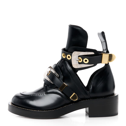 Balenciaga Brushed Calfskin Ceinture Ankle Boots 37.5 Black 1 of 9