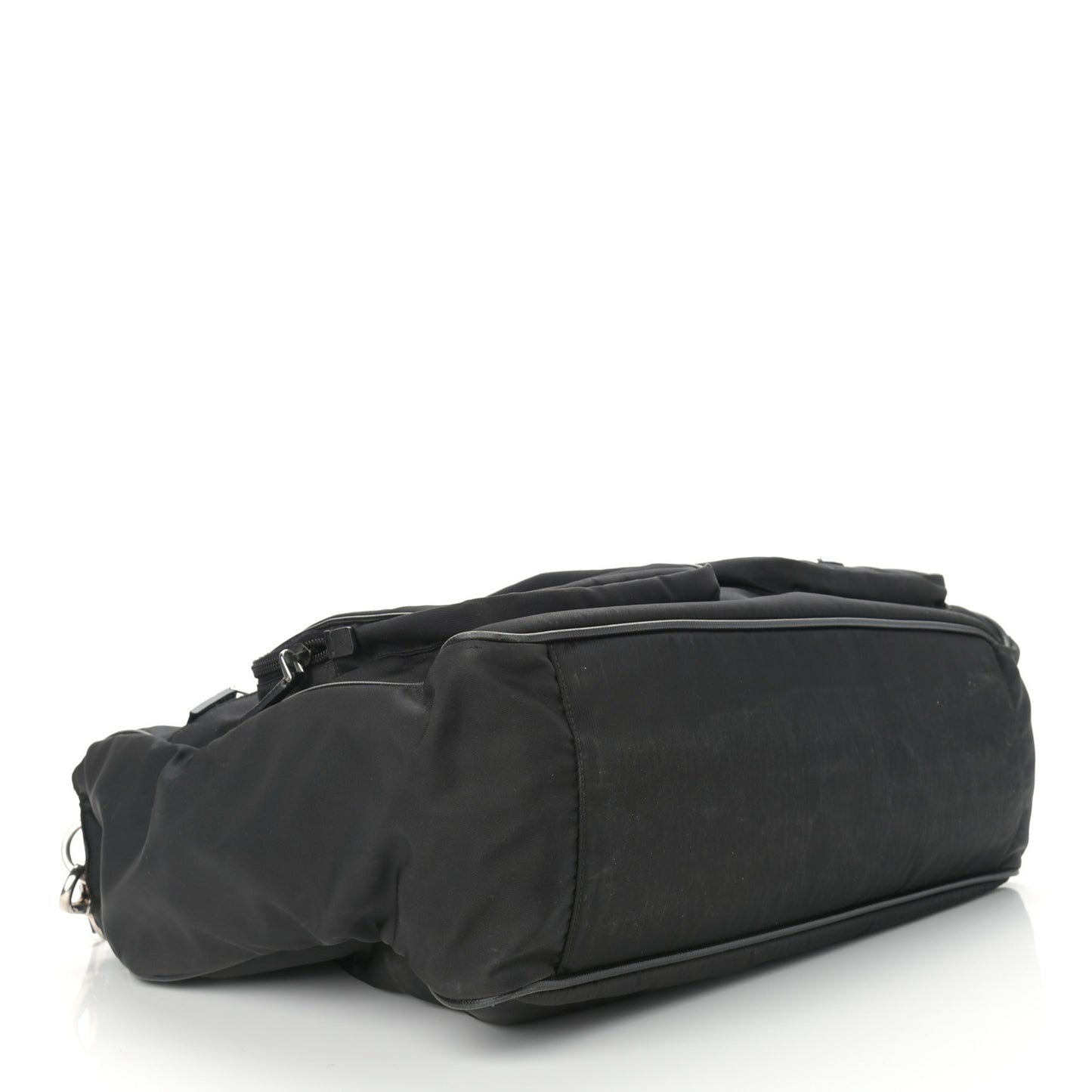 Nylon Saffiano Front Pocket Tote Black
