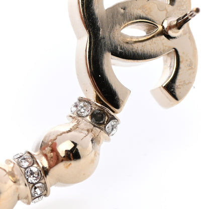 Chanel Pearl Crystal Nefertiti CC Drop Earrings Gold 6 of 8
