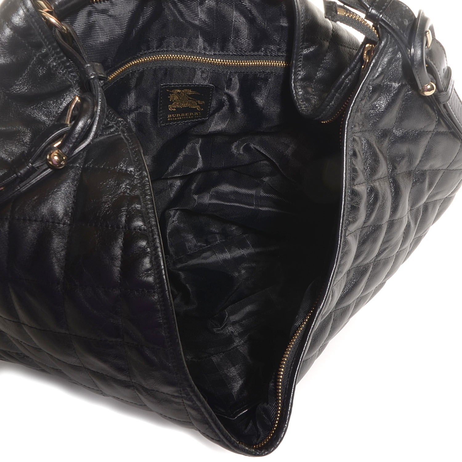 Burberry Calfskin Quilted Hoxton Hobo Black 5 of 9