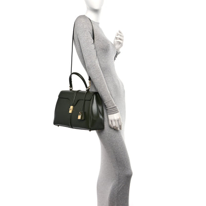 Celine Satinated Calfskin Medium 16 Top Handle Bag Khaki 2 of 10