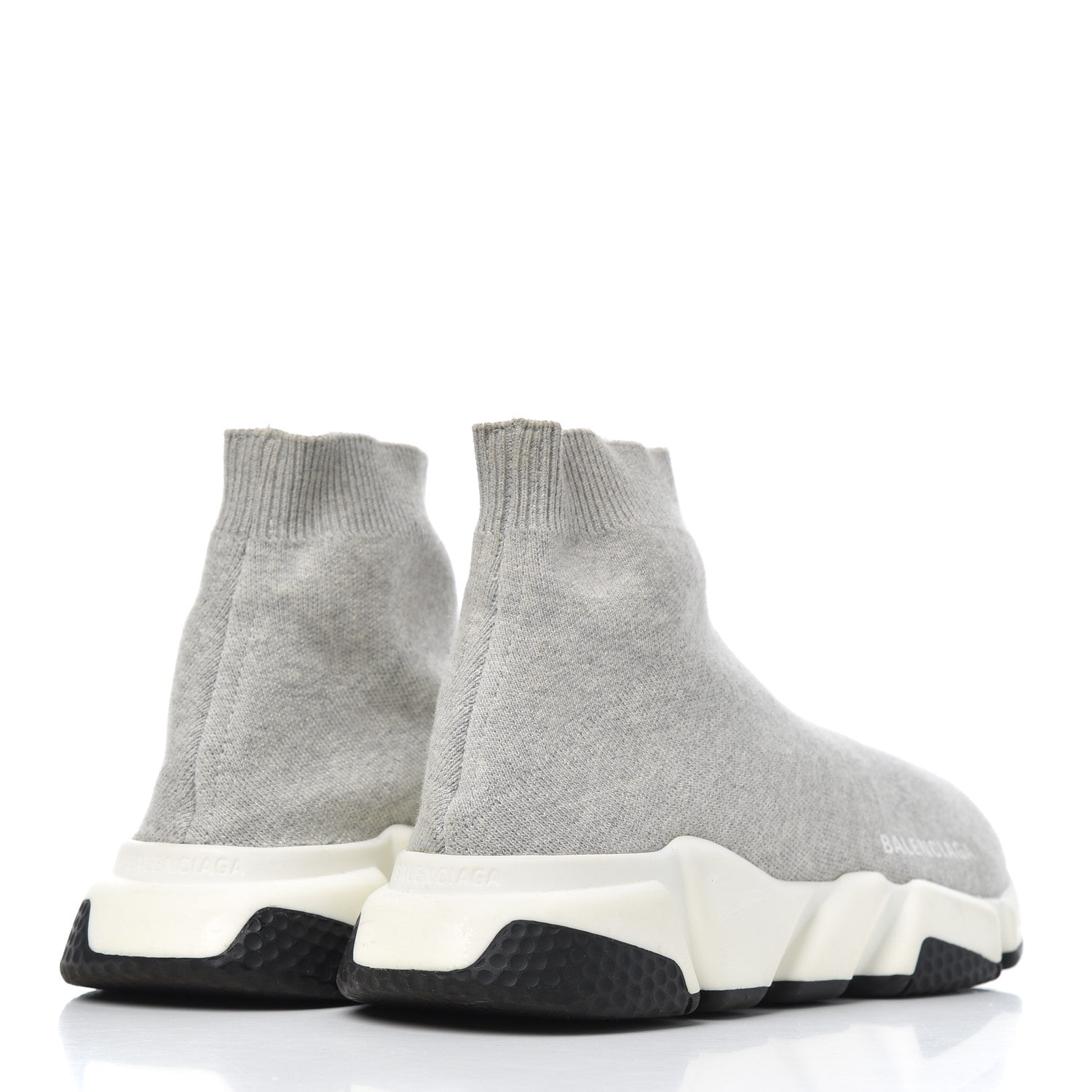 Balenciaga Sweatshirt Knit Bi-Color Sole Womens Speed Sneakers 39 Grey White Black 4 of 17