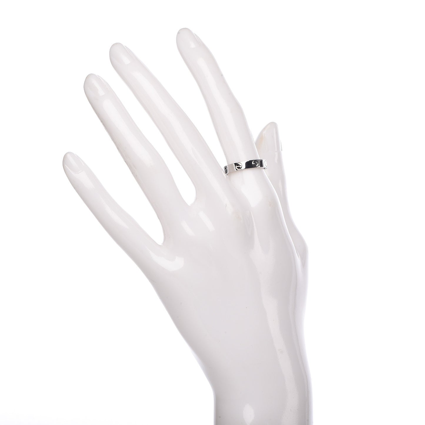 18K White Gold 3.5mm LOVE Wedding Band Ring 53 6.25
