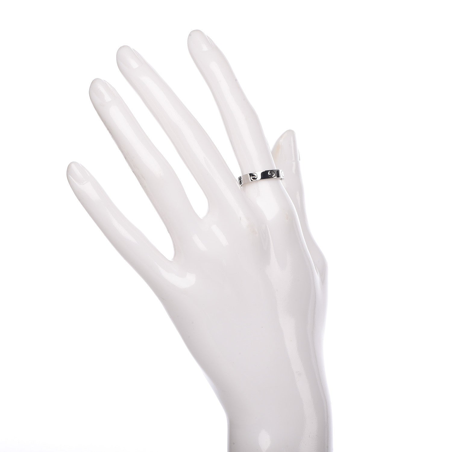 Cartier 18K White Gold 3.5mm LOVE Wedding Band Ring 53 6.25 2 of 4