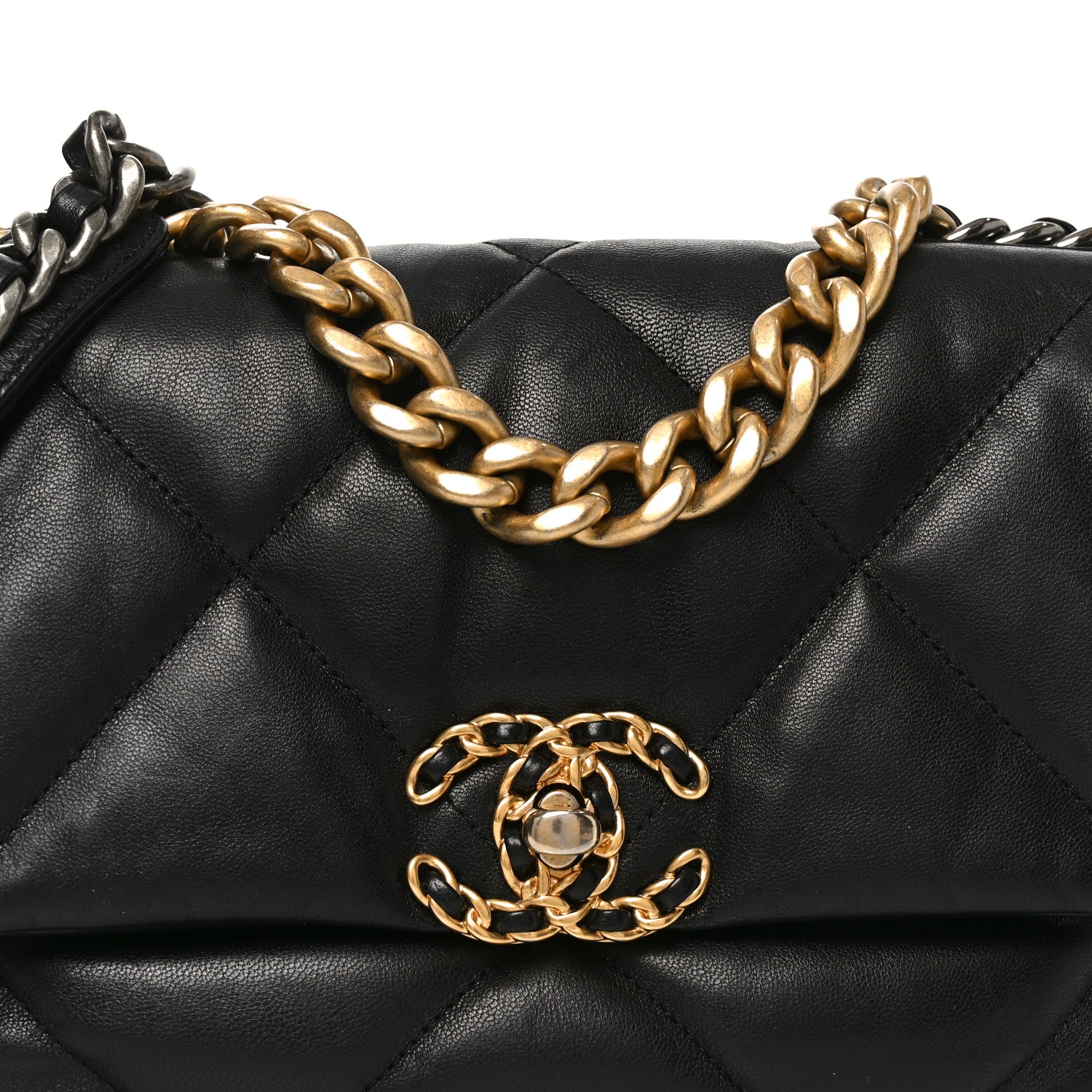 Chanel Goatskin Quilted Medium Chanel 19 Flap Black 8 of 10