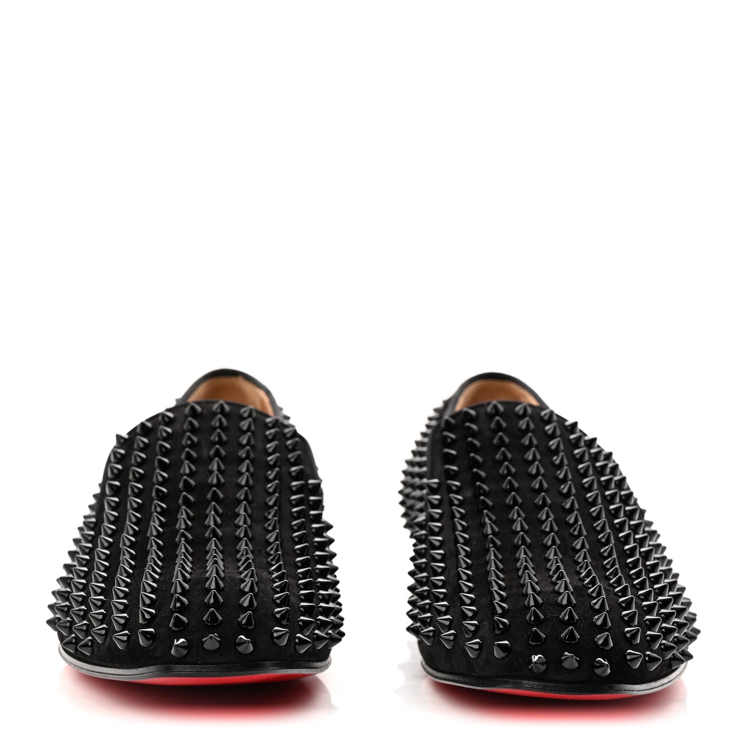 Veau Velours Spikes Mens Dandelion Flat Loafers 42.5 Black