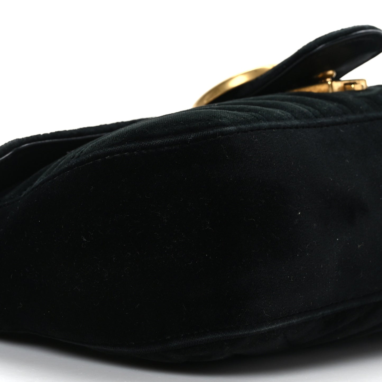 Velvet Matelasse Small GG Marmont Shoulder Bag Black