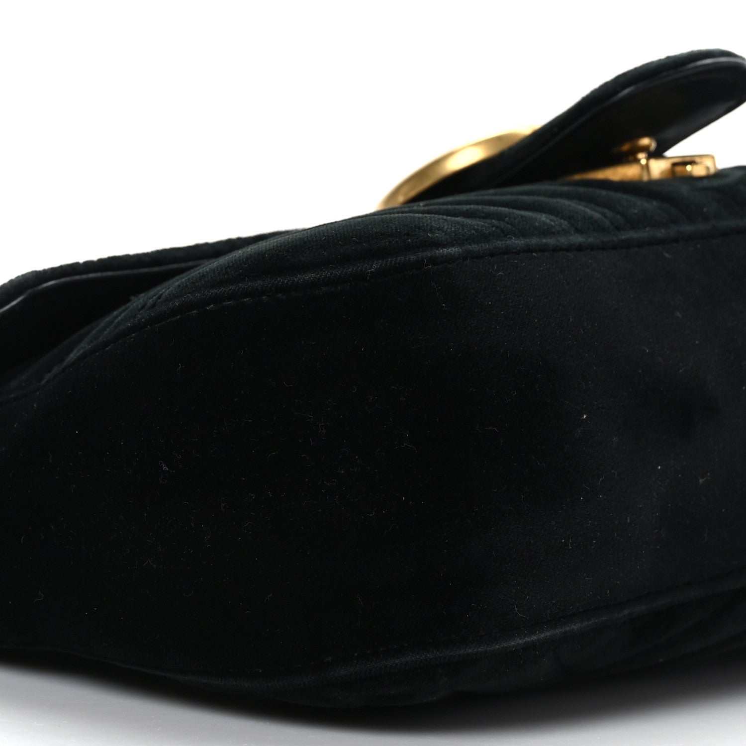 Gucci Velvet Matelasse Small GG Marmont Shoulder Bag Black 8 of 9