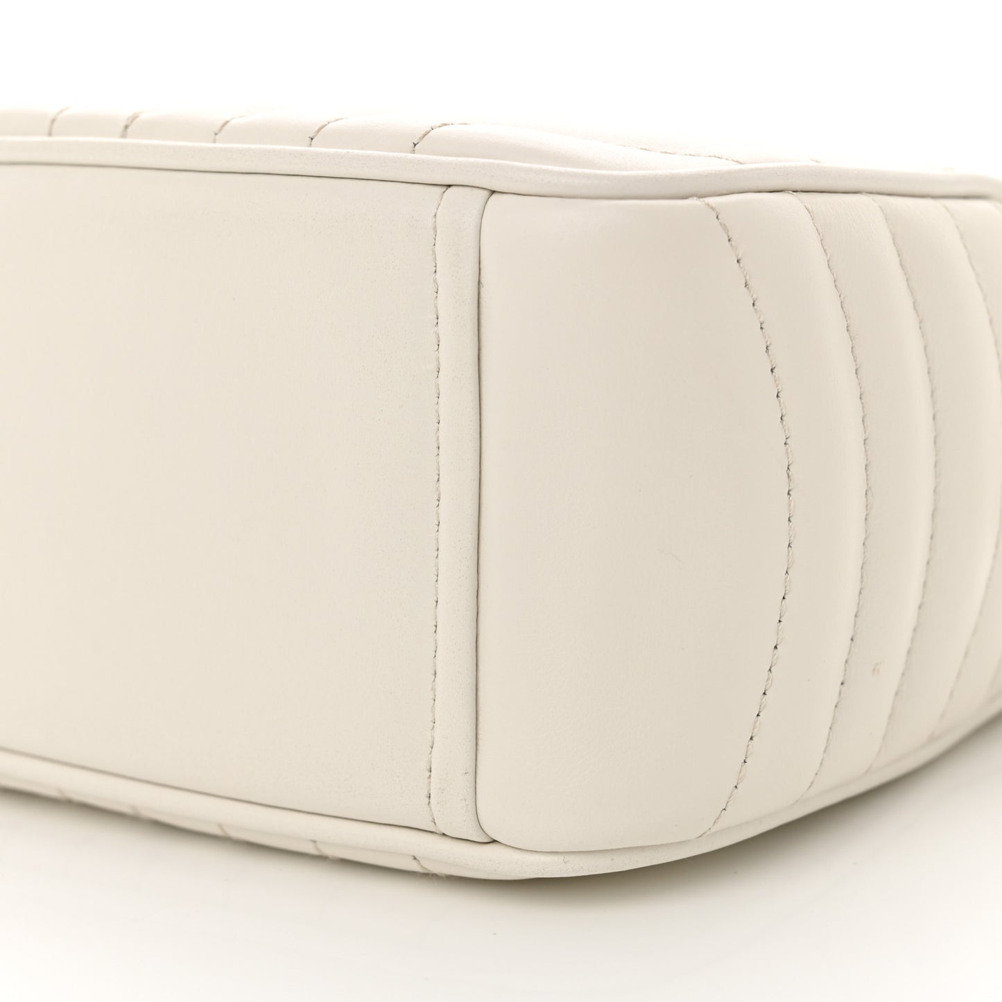 Soft Calfskin Diagramme Crossbody Bag White