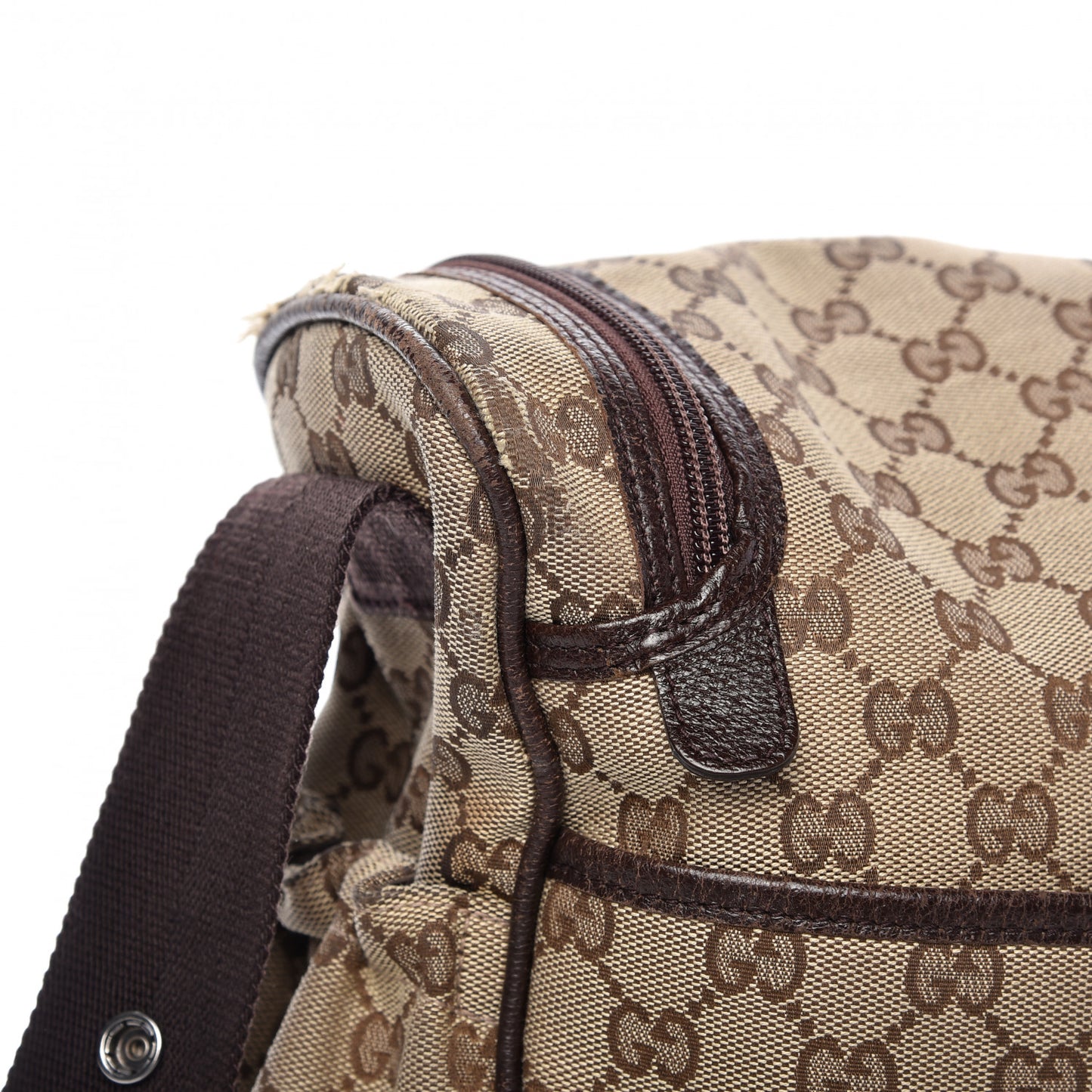 Monogram Natural Pigskin Large Diaper Bag Beige Ebony Cocoa Dark Chocolate