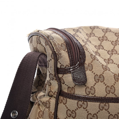 Gucci Monogram Natural Pigskin Large Diaper Bag Beige Ebony Cocoa Dark Chocolate 13 of 14