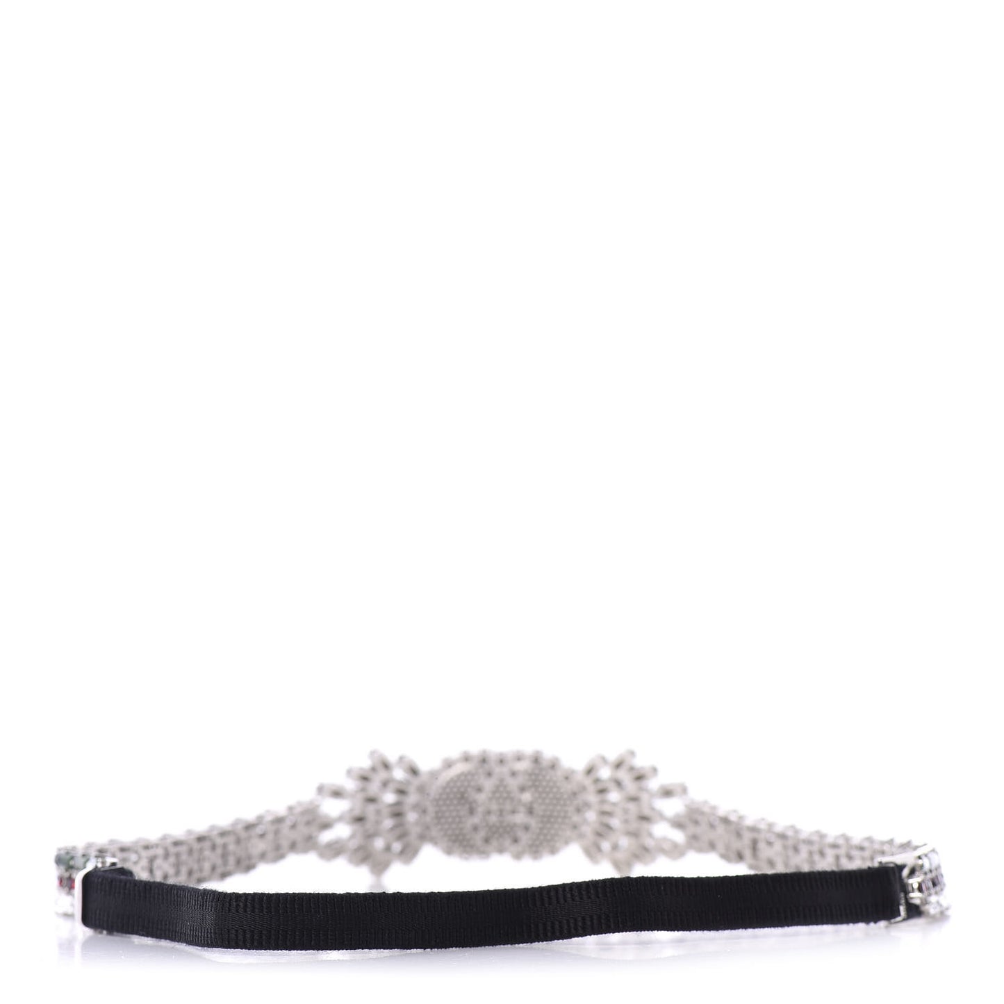 Crystal Embellished Interlocking GG Headband Green Red