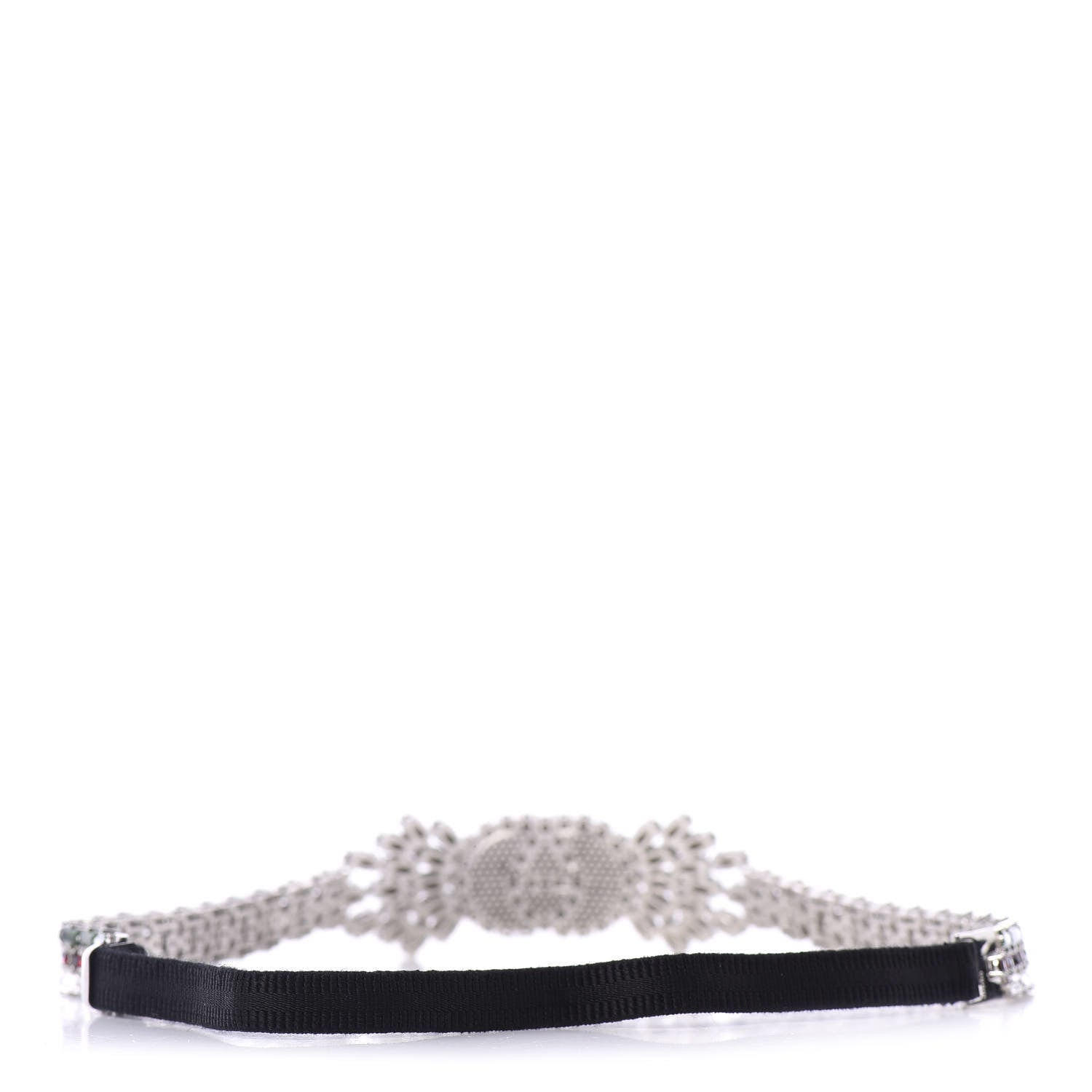 Gucci Crystal Embellished Interlocking GG Headband Green Red 4 of 9