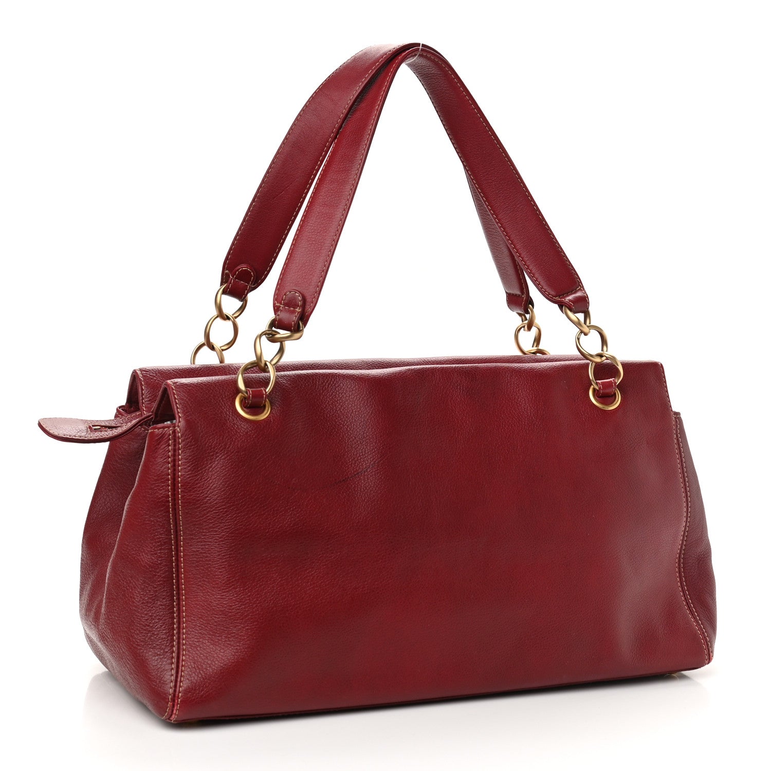 Chanel Calfskin CC Shoulder Bag Red 3 of 13