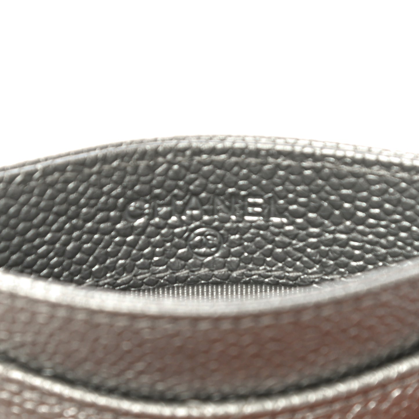 Metallic Caviar Quilted Card Holder Silver