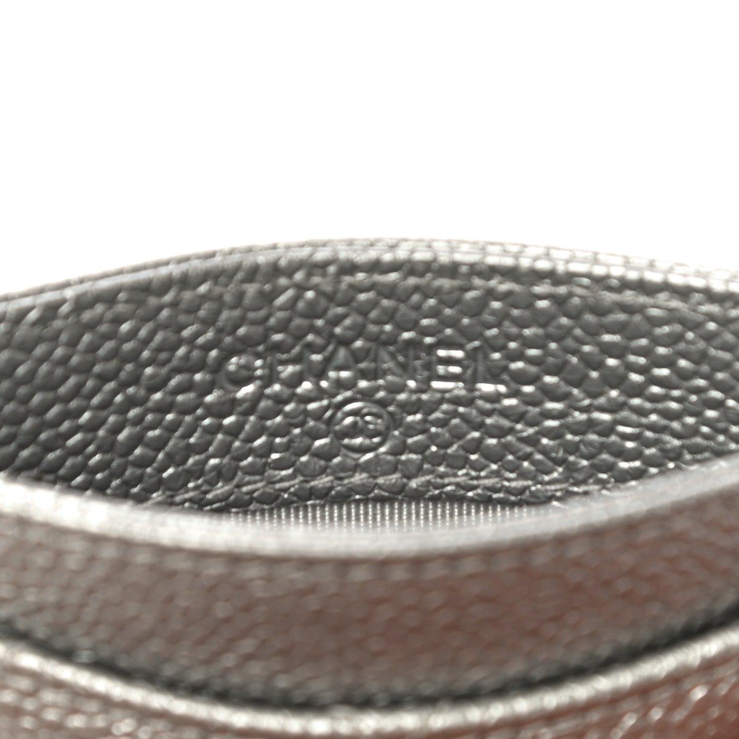 Chanel Metallic Caviar Quilted Card Holder Silver 6 of 11