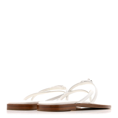 Hermes Calfskin Miss Sandals 38 White 5 of 10