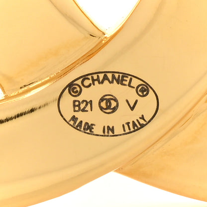 Chanel Metal Paris Button CC Large Brooch Gold 4 of 5