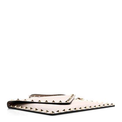 Valentino Garavani Vitello Medium Rockstud Envelope Flat Wristlet Pouch Poudre 4 of 8
