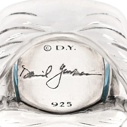 David Yurman Sterling Silver Diamond Blue Topaz 14mm Albion Ring 52 6 4 of 4
