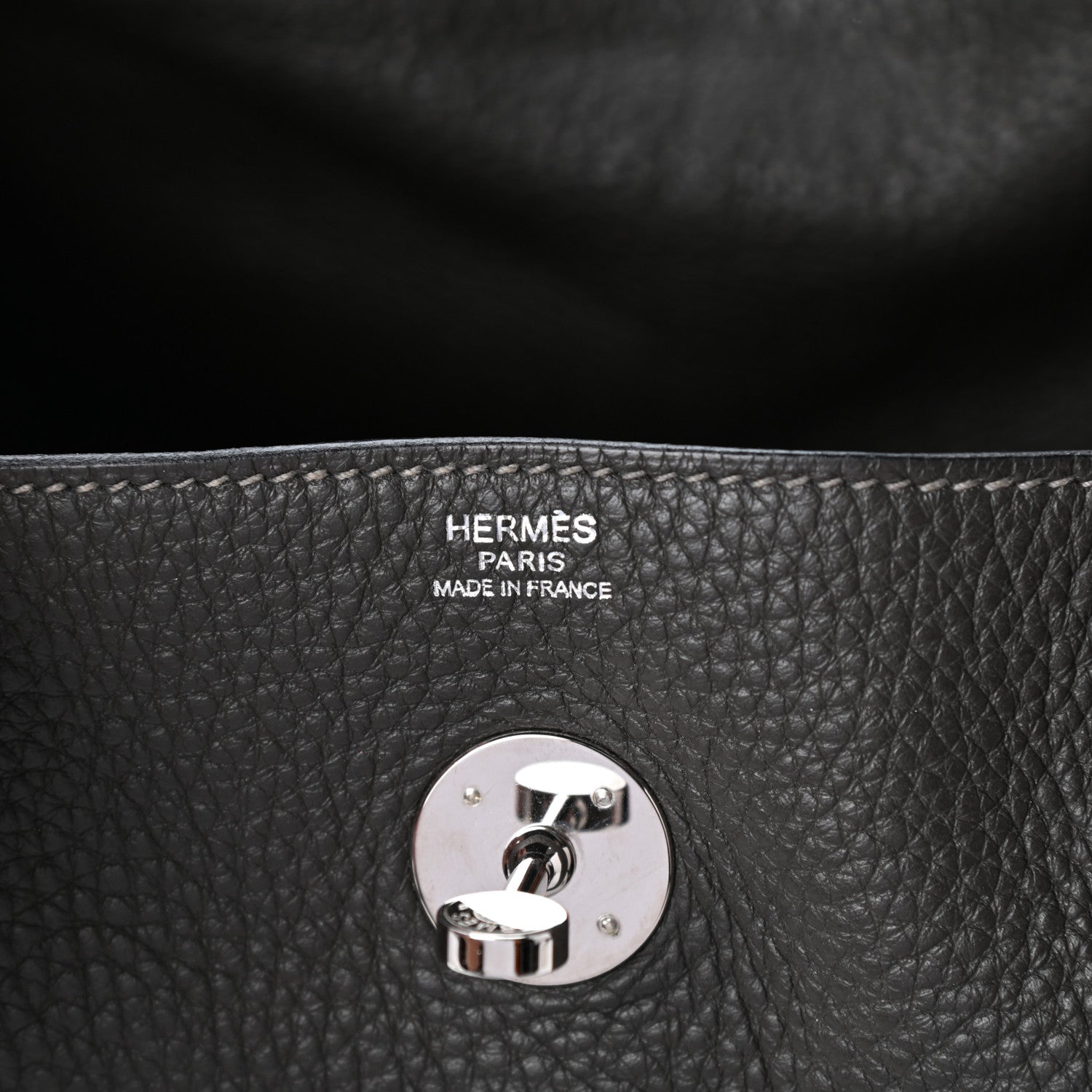 Hermes Taurillon Clemence Bi-Color Lindy 30 Graphite Gris Tourterelle 6 of 10