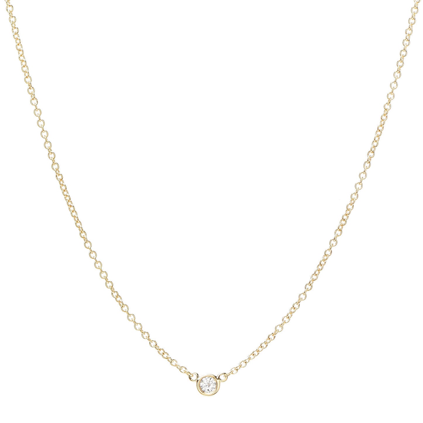 18K Yellow Gold Diamond .05ct Elsa Peretti Diamonds by the Yard Pendant Necklace