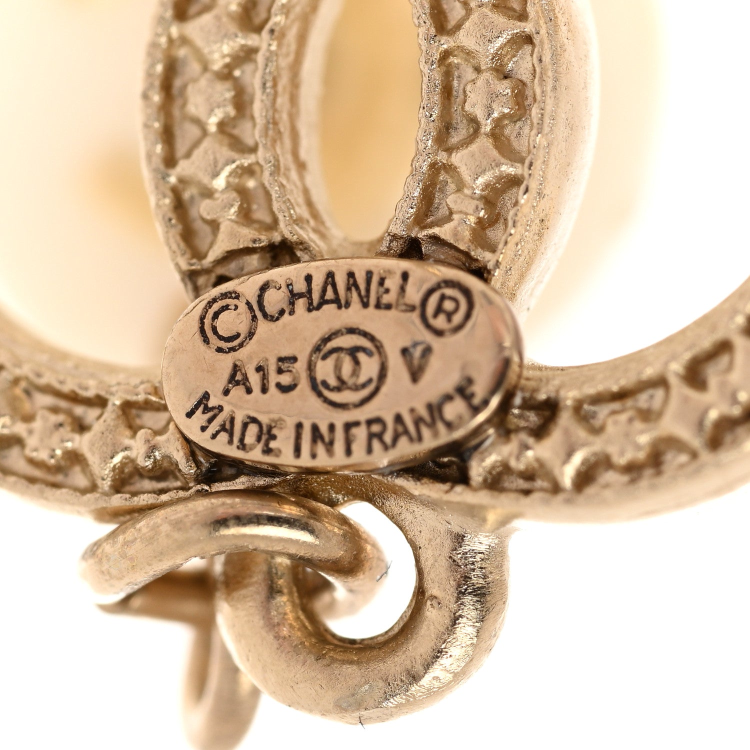 Chanel Crystal Pearl CC Drop Earrings Gold 4 of 5