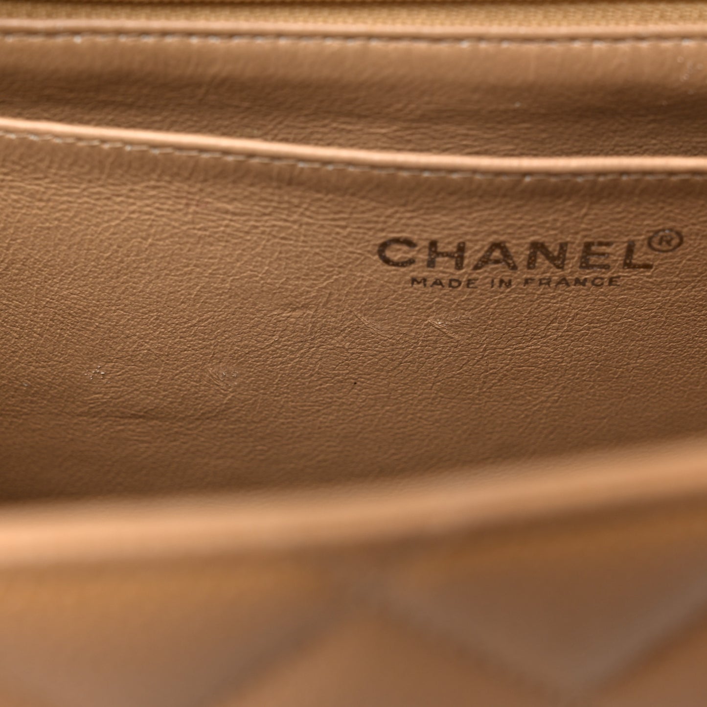 Caviar Quilted Jumbo Single Flap Beige