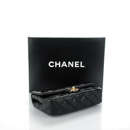 Chanel Patent Goatskin Quilted Medium CC Eyelet Flap Black 4 of 8