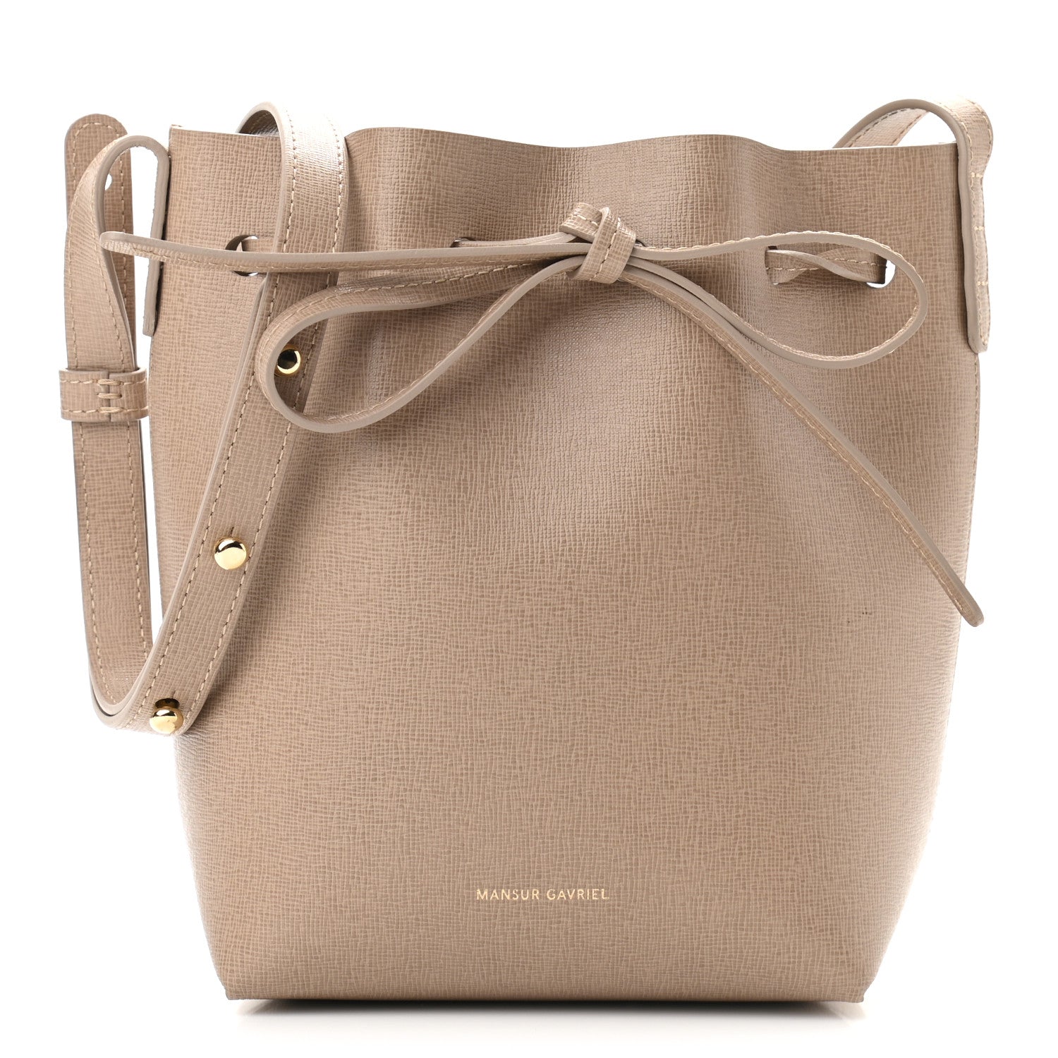 Mansur Gavriel Saffiano Mini Bucket Bag Elefante 1 of 9